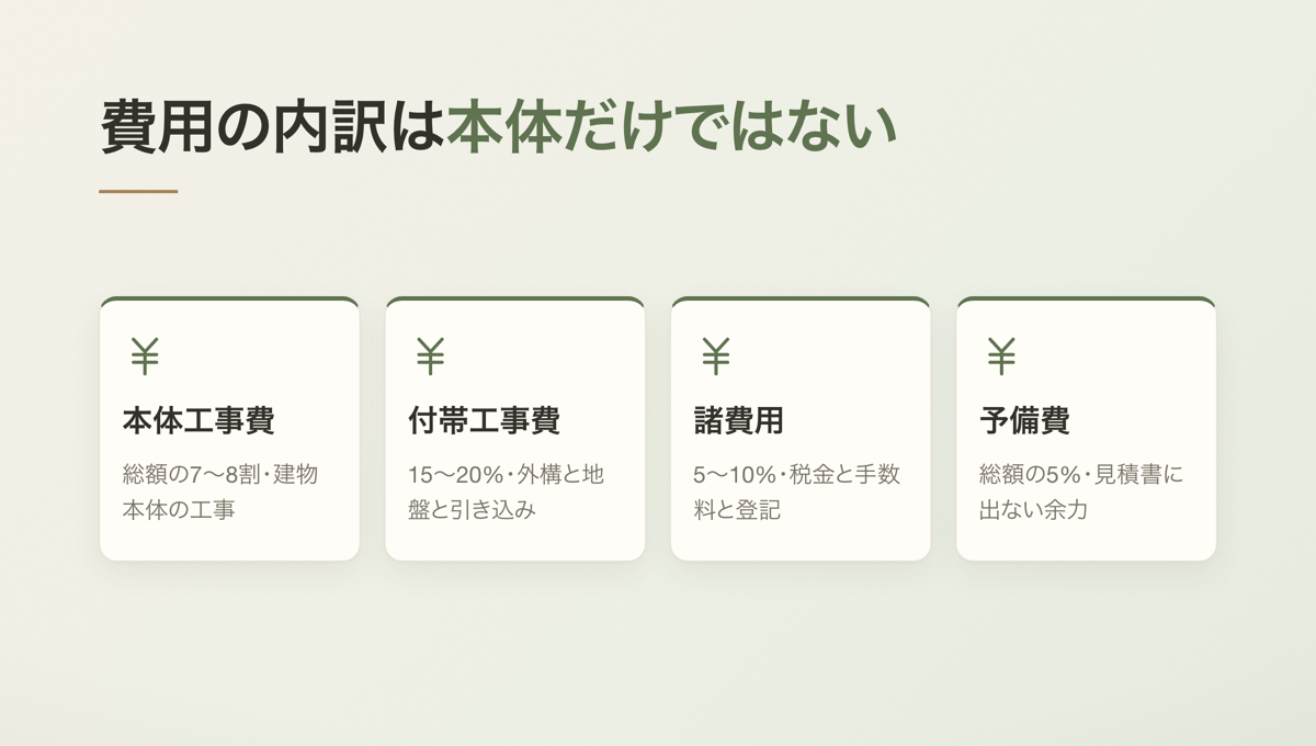 費用の内訳は本体だけではない