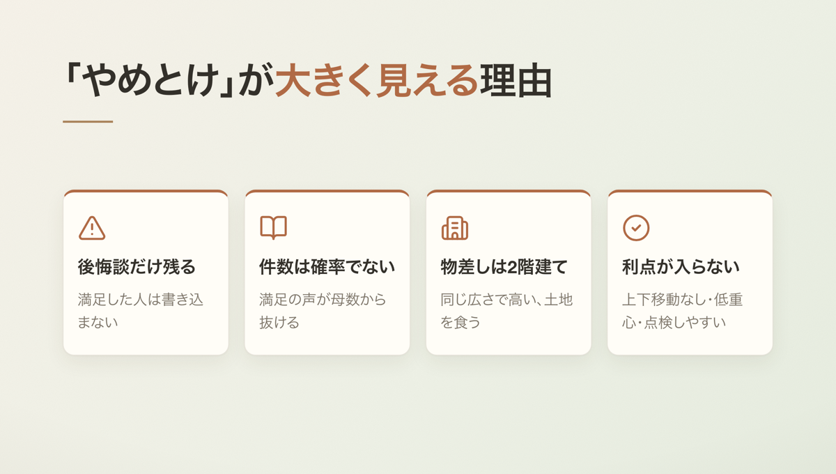 「やめとけ」が大きく見える理由