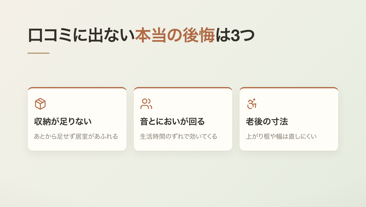 口コミに出ない本当の後悔は3つ