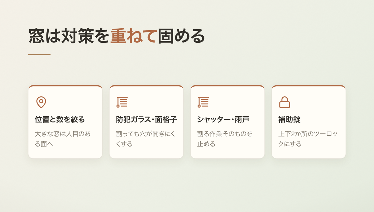 窓は対策を重ねて固める