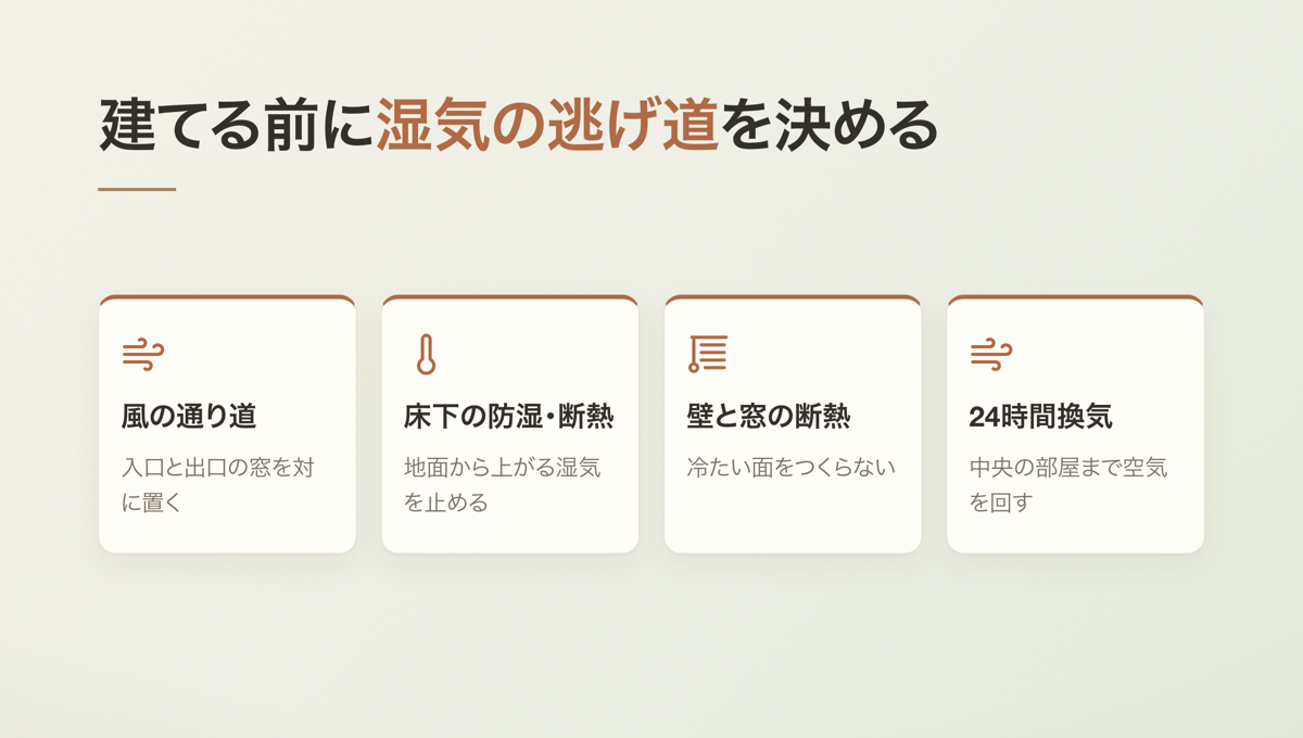 建てる前に湿気の逃げ道を決める