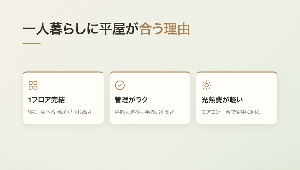 一人暮らしに平屋が合う理由