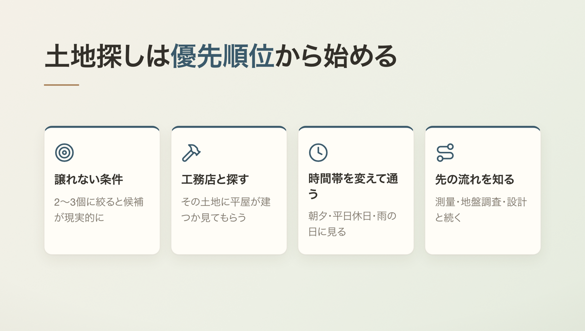 土地探しは優先順位から始める
