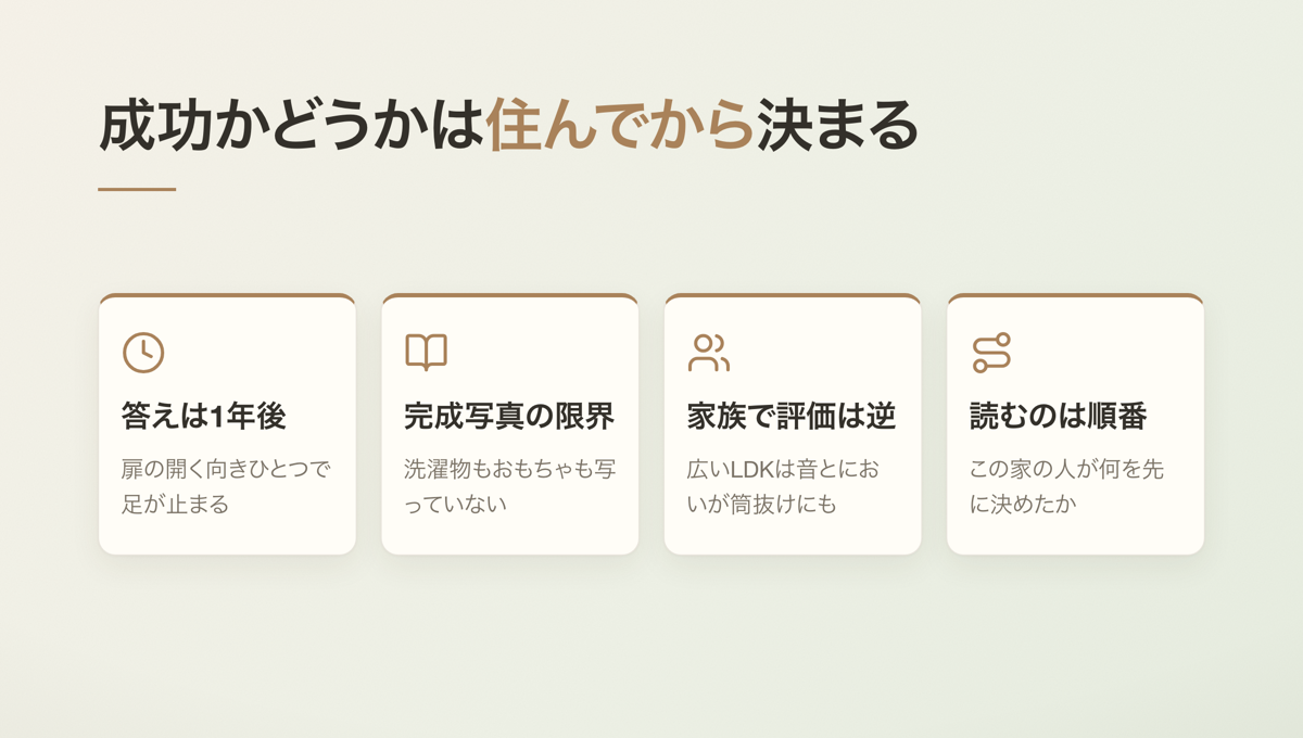 成功かどうかは住んでから決まる